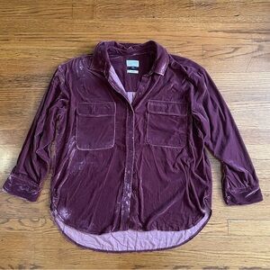 Universal Thread Oversized Velvet Button Down Blouse